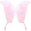 Close-up detail of pink embroidered lace butterfly wing patches for DIY sewing crafts - 5# / Pink