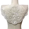 Close-up of white water-soluble lace fake collar with butterfly embroidery pattern - Back Collar