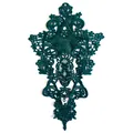 Vista dettagliata di una toppa in pizzo ricamato verde smeraldo per accessori moda - Verde Scuro