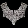 Close-up of elegant cream embroidered water-soluble lace false collar for garments - Embroidered Collar Patch / White