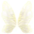 Close-up view of elegant beige embroidered butterfly wing lace patches for DIY crafts - 2# / Beige