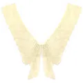 Elegant cream lace detachable collar with intricate water-soluble embroidery floral details. - Style 4 / Beige