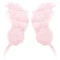 Close-up of pink lace embroidered butterfly wing patches with intricate mesh detail - Style 1 / Pink
