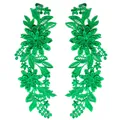 Toppa ricamata in pizzo verde con design simmetrico - Patch Simmetrica / Verde