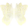 Detailed view of beige symmetrical lace embroidered butterfly patches for DIY crafts - 10# / Beige