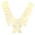 Close-up of elegant cream bow lace collar with water-soluble floral embroidery detail. - Style 6 / Beige