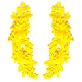 Coppia di toppe in pizzo giallo ricamato a fiori con design simmetrico per il cucito - Patch Simmetrica / Giallo