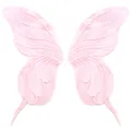 Detailed macro view of pink embroidered lace butterfly patches showing delicate mesh texture - Size 7 / Pink