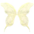 Detail of symmetrical beige butterfly lace embroidered patches for DIY clothing decoration - Size 7 / Beige