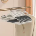 Plastic clothes hangers anti-slip seamless quiet gray upgraded dual position sturdy sturdy - Traceless Non-Slip Dual Slot Adult Style / Quiet Grey