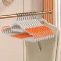 Plastic clothes hangers anti-slip seamless adult household wardrobe drying racks orange - Traceless Non-Slip Dual Slot Adult Style / Monsoon Orange