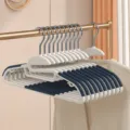Durable non-slip plastic clothes hangers with metal hooks, ideal for home wardrobe use. - Anti-Slip Collar Protection Adult Open Style / Teal