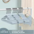 Non-slip stainless steel clothes hangers in light blue, heavy duty seamless coat hanger rack - Rock Blue