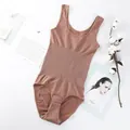 Body modellante senza cuciture con controllo della pancia e apertura comoda kaki - Taglia S / Caffè
