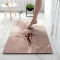Tapis de bain en terre de diatomée effet marbre, tapis de sol absorbant antidérapant séchage rapide. - Marbre Or Rose