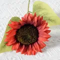 Künstliche rote Sonnenblume Einzelzweig Deko Blume für Zuhause Fotografie Requisiten Hochzeit. - Große Sonnenblume - Rot