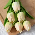 Mini bouquet de fleurs de tulipe artificielle PU fausses fleurs déco mariage variante. - Champagne Vert