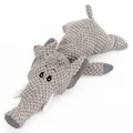 Jouet pour chien en peluche éléphant gris avec squeaker, polaire douce et maille pour animaux. - Éléphant / Gris