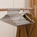 Aluminum alloy clothes hanger in gunmetal grey, wide anti-slip design for home wardrobe. - 1.5cm wide / Iron Grey