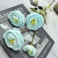 Künstliche blaue Seidenblumen 4-Köpfe Ranunkeln künstliche Dekoration für Heimtisch Setup - Blau
