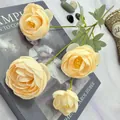 4-Kopf künstliche Seidenpfingstrosen Blumen Champagner Deko Heim Arrangement Set - Champagner