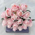 Rosa künstliche Seidenrosen Blumenstrauß Simulation Blumen für Heimdekoration Party. - Hellrosa