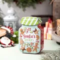 Jar-shaped Christmas tin box for Santa's cookies with gingerbread man illustration - Santa's Cookies Style (Style D)