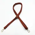 Adjustable brown pebbled leather shoulder strap replacement for crossbody bags - Dark Brown