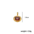 Pendentif pierre de naissance zircon rouge carré doré, mesure 1,9cm et pèse environ 3,8g - January - large oval