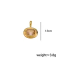 Pendentif carré en or avec pierre de naissance en zircon cubique, poids 3,8g, hauteur 1,9cm - April - large oval
