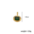 Pendentif pierre de naissance dorée avec zircon vert carré et informations de poids. - May - large oval