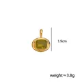 Élégant pendentif carré plaqué or avec zircon vert olive, pierre de naissance pour colliers DIY - August - large oval