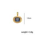Pendentif pierre de naissance zircon bleu carré, monture dorée, 1,9 cm, poids 3,8 g - September - large oval
