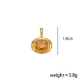 Pendentif doré avec pierre de naissance en zircon jaune carré, hauteur de 1,9 cm - November - large oval