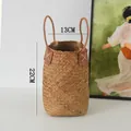 Cesta de algas marinas tejida a mano con asas suaves dimensiones 13x22cm natural - Cesta de Paja Alta / Pequeño (13*22cm)