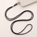 Elegant black rhinestone phone lanyard strap, luxury crossbody chain for cell phones - 6mm Crossbody Chain / Black (With Card Insert) / Black
