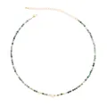 Collana girocollo vintage con perline di agata verde e perle e catenina di estensione. - Stile Collana di Perle (2401ZJ24230XL)