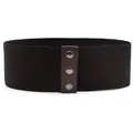 Wide elastic waist cincher belt with snap button detail for women slimming corsets - Coffee