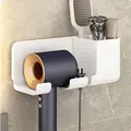 Haardrogerhouder voor aan de muur badkamer organizer opslag rek voor föhn scheerapparaat. - Geüpgraded A02 / Wit