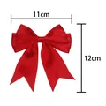 Red satin bow 11x12cm craft ribbon DIY hair accessory gift wrapping bow tie decoration - 11cm x 12cm / Red (235#)