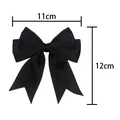 Black satin swallowtail bow DIY hair accessory ribbon craft bow 11x12cm clothing decoration - 11cm x 12cm / Black (030#)
