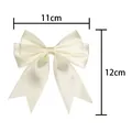 Cream satin ribbon bowknot swallowtail hair bow DIY craft decorative hair accessory 11x12cm - 11cm x 12cm / Beige (028#)