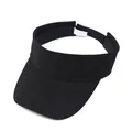 Black athletic sports sun visor quick drying empty top cap for outdoor running gear. - Black
