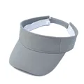 Grey sports sun visor hat for outdoor running marathon, quick dry adjustable cap. - Light Gray
