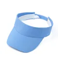 Light blue empty top sun visor hat, breathable quick-dry sports cap for outdoor wear. - Sky Blue