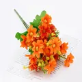 Bouquet de fausses fleurs de marguerites artificielles orange pour décoration de jardin maison - Orange
