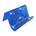 Blue glitter desktop business card holder stand for office desk decoration display SKU - Sapphire Blue