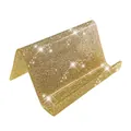 Glitter Gold Acrylic Business Card Holder Desktop Display Stand Card Organizer for Office - Golden Yellow