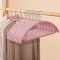 Rosa rutschfeste Kunststoff Samt Kleiderbügel, spurenlose Haushalts Kleiderständer Variante. - Halbrund / Rosa
