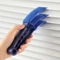 Blue microfiber window blind cleaning brush with PP handle for air vents and shutters - Single Blind Brush - Bagged / Sapphire Blue